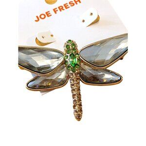 Fashion Green Rhinestone Dragonfly Brooch Pin Gift Women New Jewelry